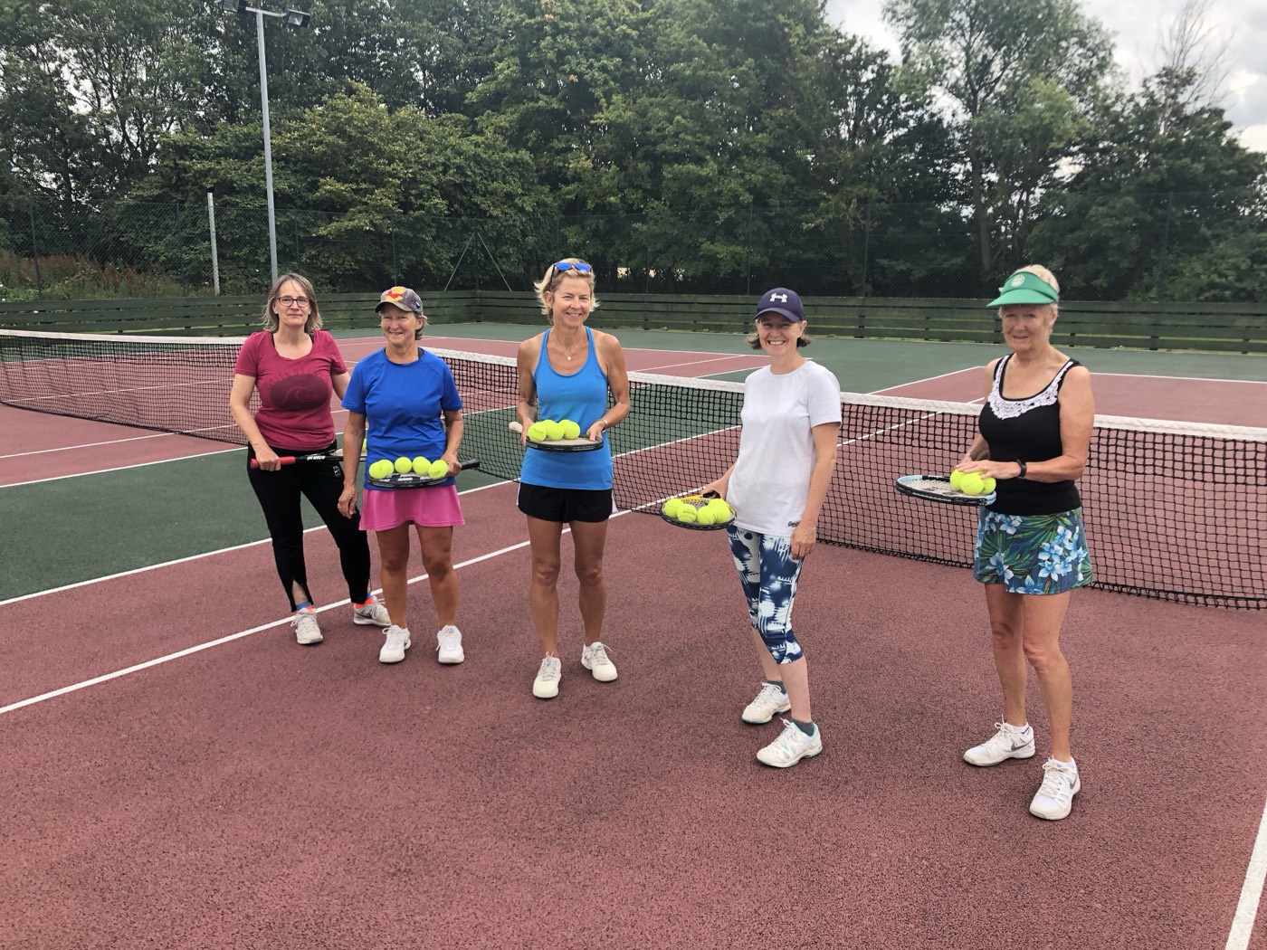 Olga Blecher with one of her group tennis coaching sessions at Pirton Tennis Club